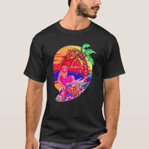 Surfer 90s Synthwave Sunset Palm Trees Surfing Vap T-Shirt