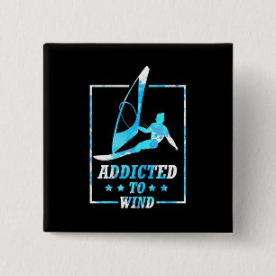 Surfer Addicted To Wind 15 Cm Square Badge
