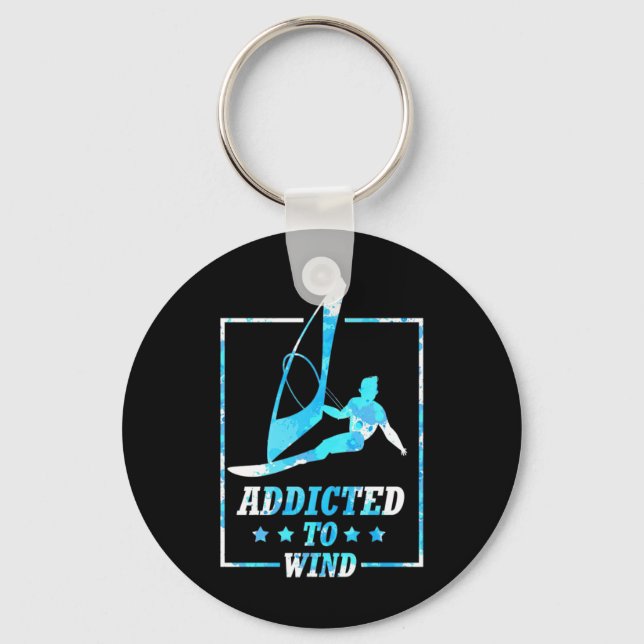 Surfer Addicted To Wind Key Ring (Front)