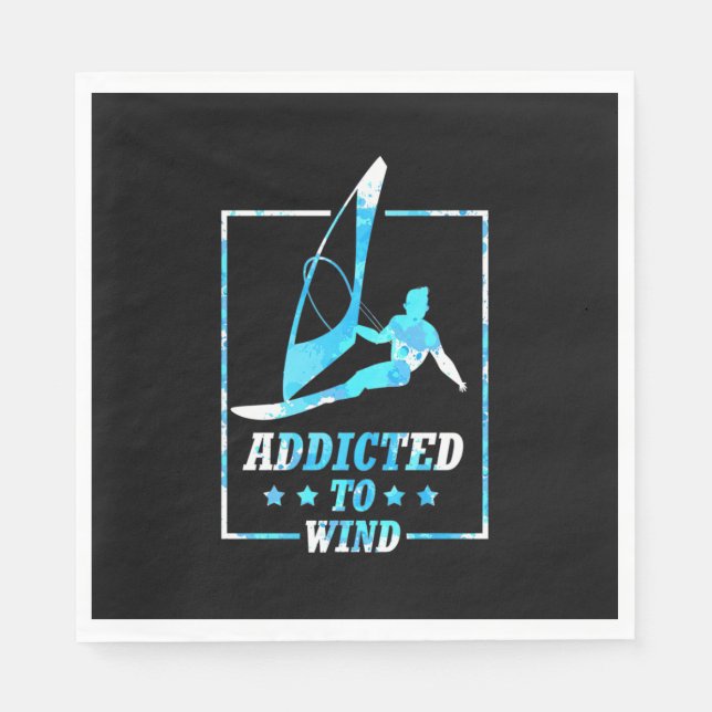 Surfer Addicted To Wind Napkin (Front)