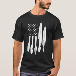 Surfer American Flag Surfboard 4th of july  T-Shirt