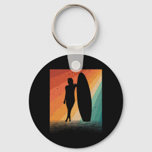 Surfer Art For Women Girls Surf Board Water Surfin Key Ring