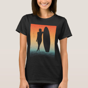 Surfer Art For Women Girls Surf Board Water Surfin T-Shirt