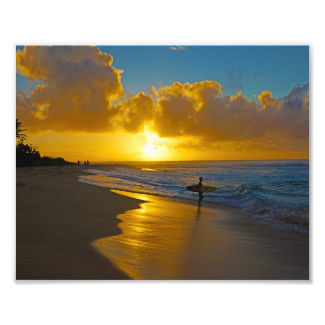 Surfer At Sunrise Photo Print (Front)