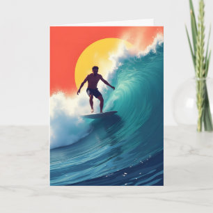 Surfer at Sunset Father's Day Card