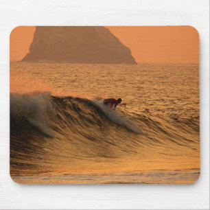 Surfer at sunset in Mexico Mouse Mat
