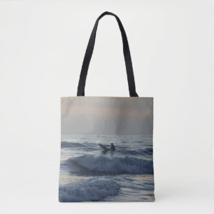 Surfer Awaits Tote Bag