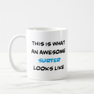 surfer, awesome coffee mug