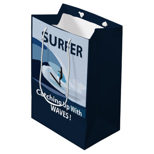 Surfer Beach Surfing Medium Gift Bag (Front Angled)