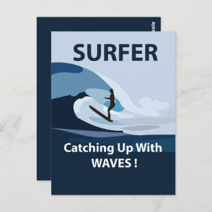 Surfer Beach Surfing Postcard