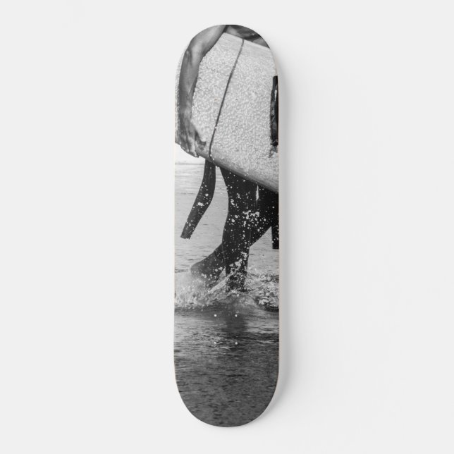 Surfer Black & White Vibes #4 #wall #art Skateboard (Front)