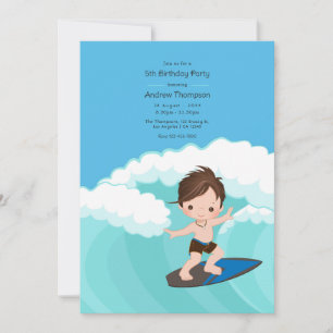 Surfer Boy Birthday Party Invitation