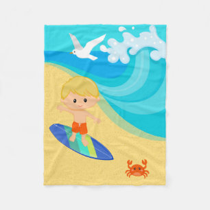 Surfer boy fleece blanket