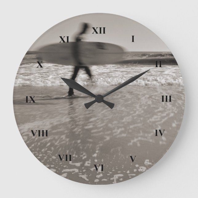 Surfer by Shirley Taylor Large Clock (Front)