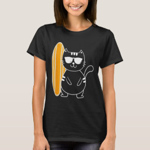 Surfer Cat - Surfing Surfboard Beach Ocean Waves S T-Shirt