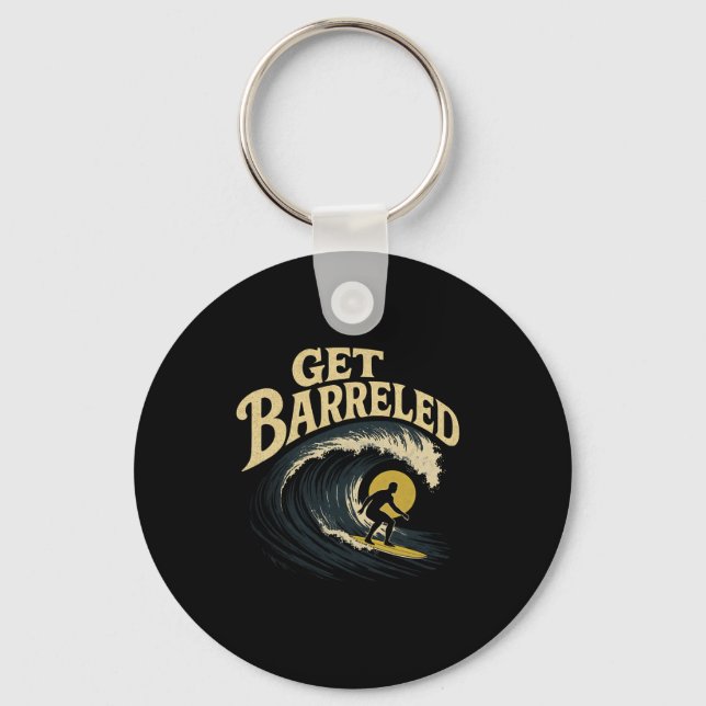 Surfer Catching A Rrel - Get Rreled _1  Key Ring (Front)