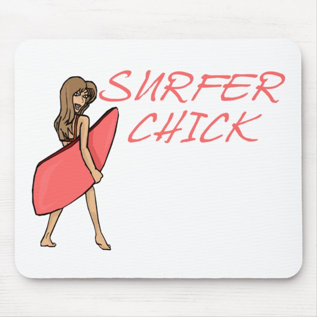 Surfer Chick Mouse Mat (Front)