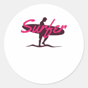 Surfer Classic Round Sticker