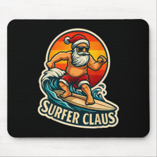 Surfer Claus Funny Santa Surf Instructor Surfing C Mouse Mat
