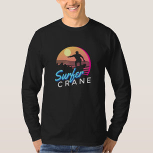 Surfer Crane Vintage Summer Vintage Style Summer T-Shirt