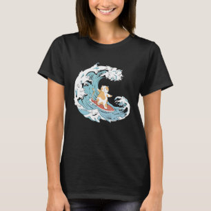 Surfer Cute Surfboard  Waves Surfrider Cat Surfing T-Shirt