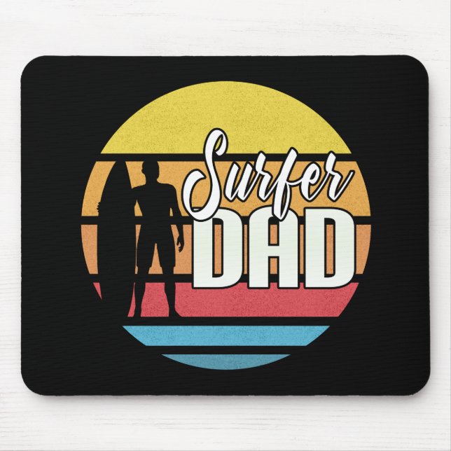 Surfer Dad Father's Day Tropical Art | Mouse Pad (Front)