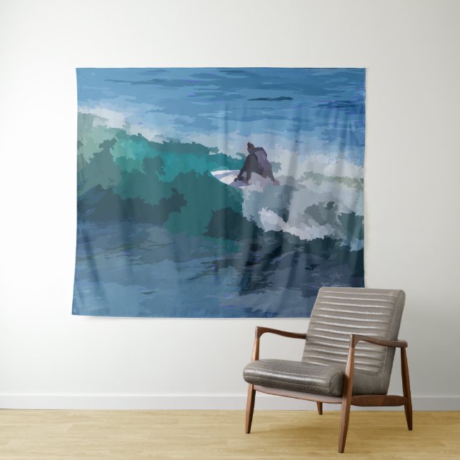 Surfer Digital Impressionism  Tapestry (In Situ (Horizontal))