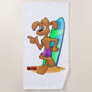 Surfer Dog Beach Towel