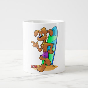 SURFER DOG LARGE COFFEE MUG
