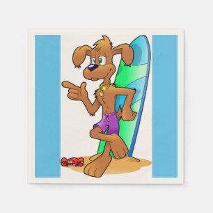 SURFER DOG NAPKIN