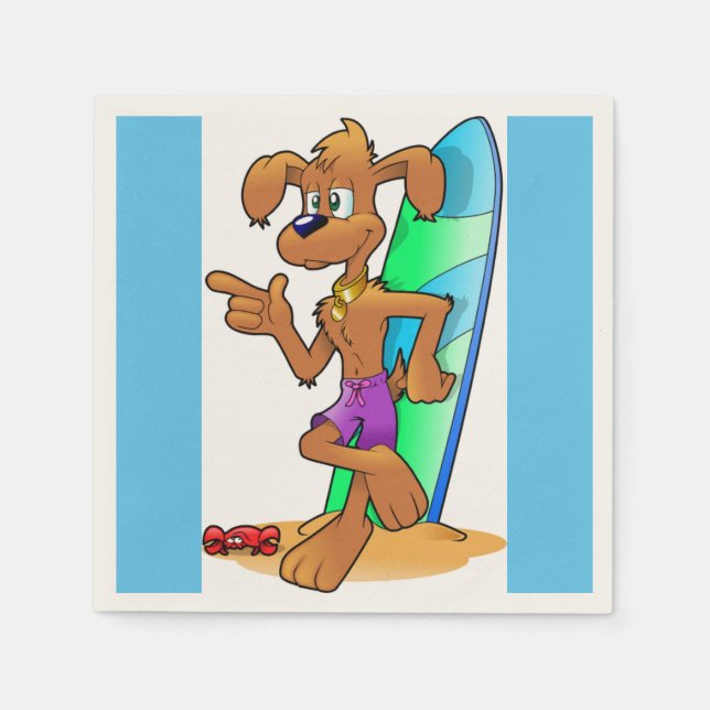 SURFER DOG NAPKIN (Front)