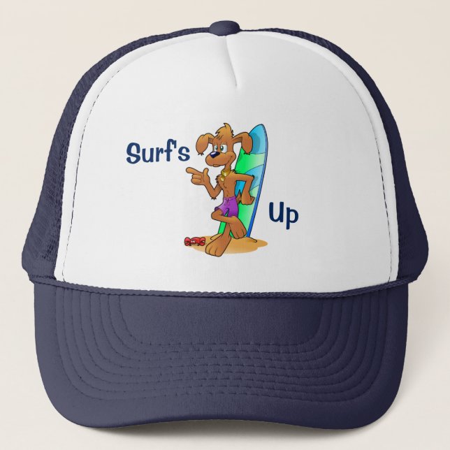 Surfer Dog Trucker Hat (Front)