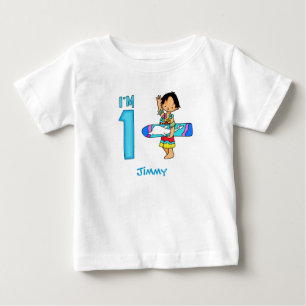 Surfer Dude 1st Birthday Baby T-Shirt