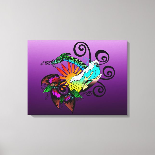 Surfer Dude Cartoon Canvas Print (Front)