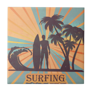 Surfer Dude Ceramic Tile