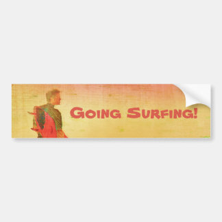 Surfer Dude Colorful Poster Style Bumper Sticker