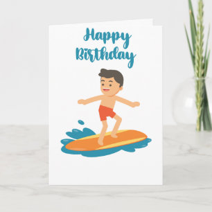 Surfer Dude Happy Birthday  Card