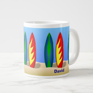 Surfer Dude Surfboards Large Coffee Mug