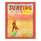 Surfer Dude Vintage Style Poster