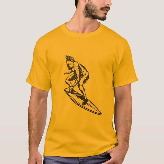 Surfer Dude Vintage Surf Design T-Shirt (Front)