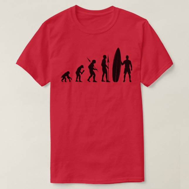 Surfer Evolution Surfing T-Shirt (Design Front)