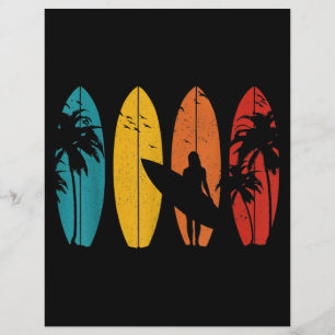 Surfer Gift Vintage Surfing Surf Board Beach Custom Letterhead