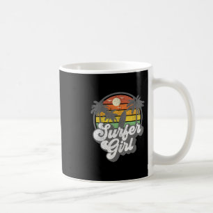 Surfer Girl Beach Retro 70s Vintage Surfing Vacati Coffee Mug