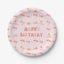 Surfer Girl Birthday 7" Party Plates
