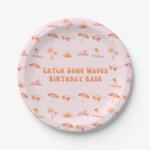 Surfer Girl Birthday Party Plates