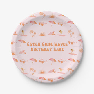 Surfer Girl Birthday Party Plates