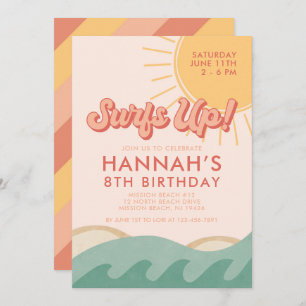 Surfer Girl Birthday Surf's Up Any Age Invitation