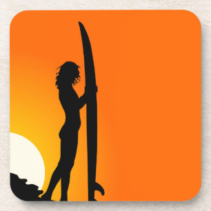 Surfer Girl Cork Coaster