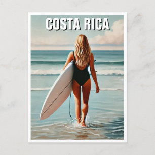 Surfer Girl Costa Rica Postcard