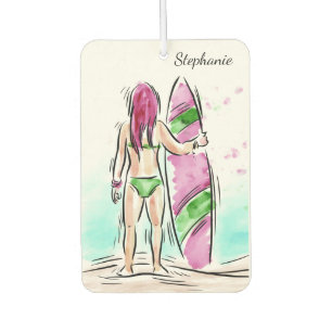 Surfer Girl custom name air freshner Car Air Freshener